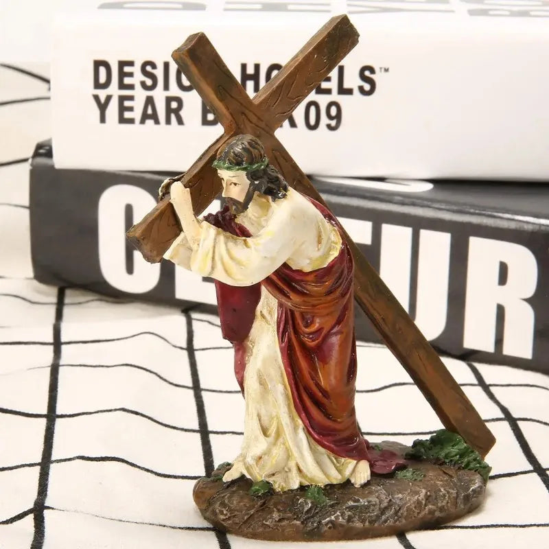Estatua de crucifijo, estatua de resina de cruz de Jesús, figura de Cristo, accesorios religiosos católicos, decoración, 1 ud.