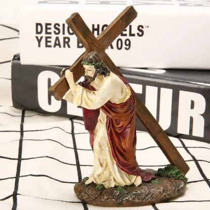 Estatua de crucifijo, estatua de resina de cruz de Jesús, figura de Cristo, accesorios religiosos católicos, decoración, 1 ud.