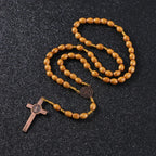 Rosario de Madera con Medalla de San Benito
