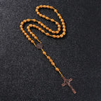 Rosario de Madera con Medalla de San Benito