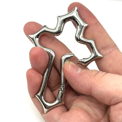 LLavero de mosquetón cruzado Y2K, crucifijo religioso, cierre Grunge, Clip para llave, regalo EDC, papá, novio, hombres, Camping, senderismo, escalador al aire libre