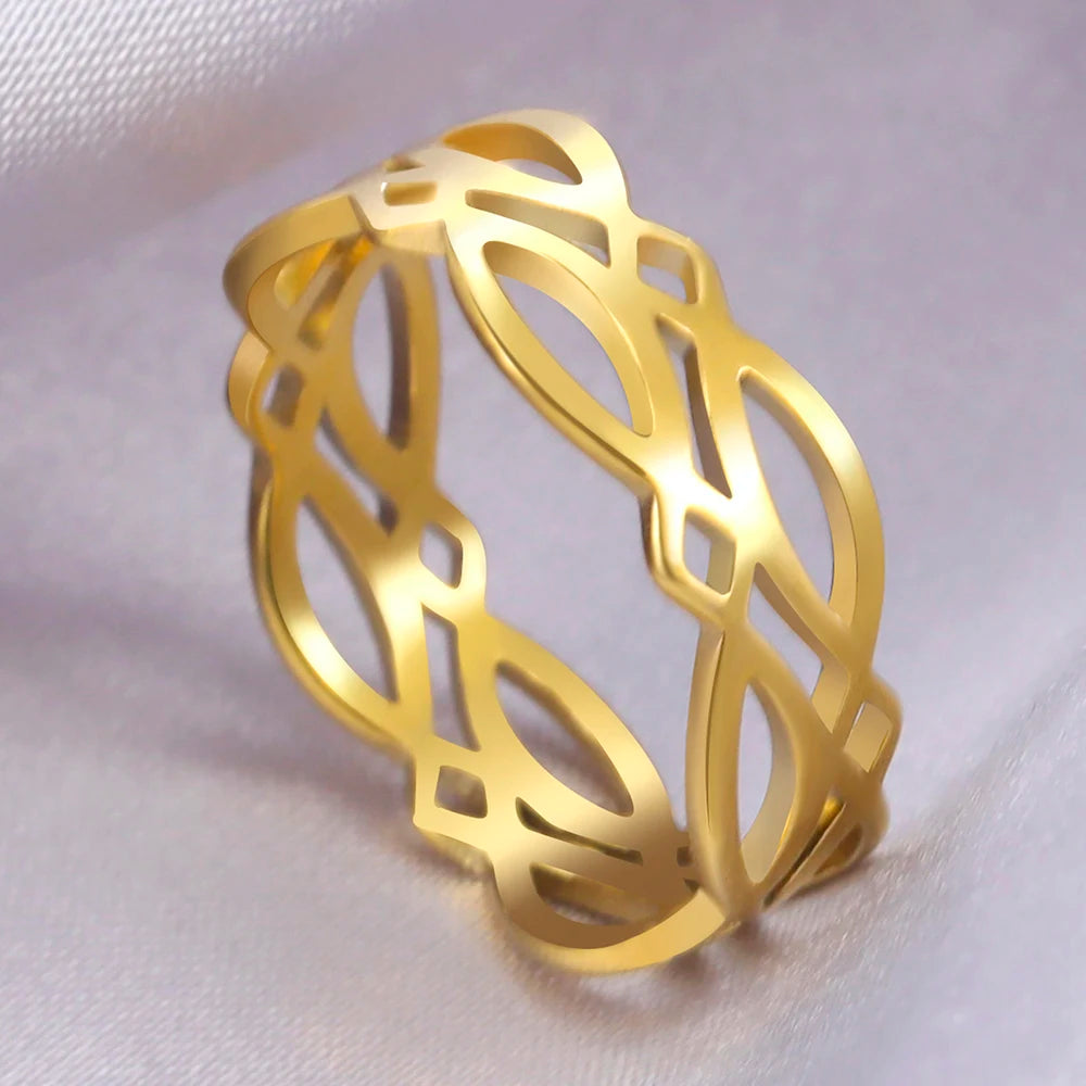 Anillo Ichthys (Pez Cristiano) – Diseño Clásico en Plata y Dorado