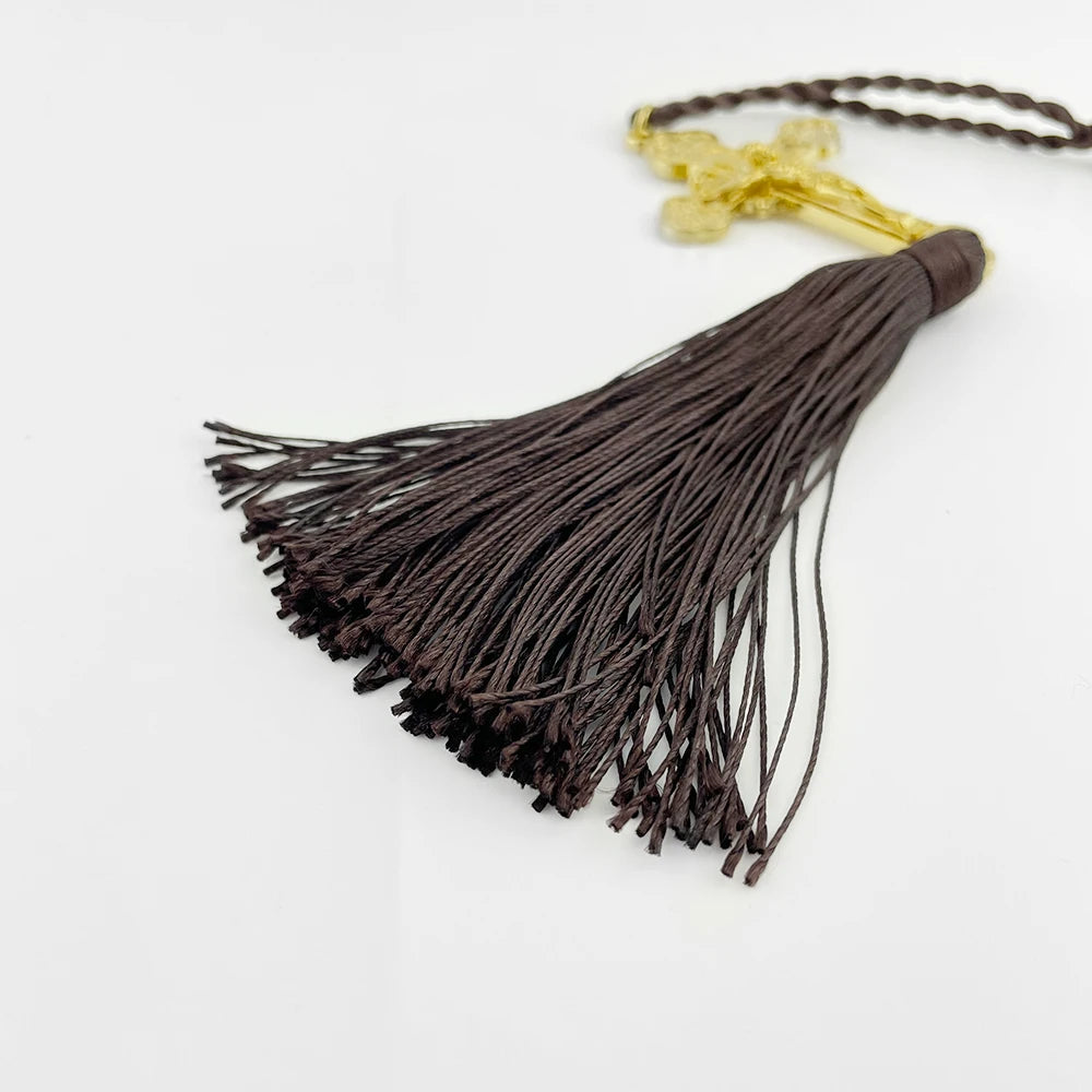 HTISOK Cruz Ortodoxa Colgante de Jesús Estatua de Cristo Crucifijo Colgante de Coche Decoración Religiosa y Regalos Colgante de Cruz de Iglesia Ortodoxa