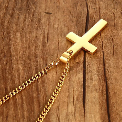 Nuevo collar con colgante de cruz cristiana para hombre, colgante religioso de Metal a la moda, accesorios de joyería para fiesta para mujer
