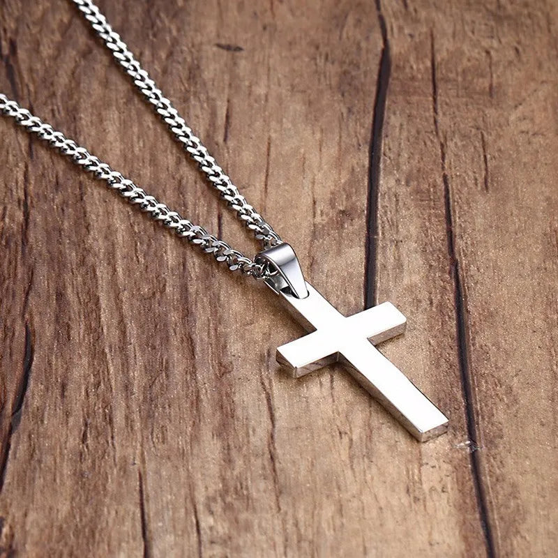 Nuevo collar con colgante de cruz cristiana para hombre, colgante religioso de Metal a la moda, accesorios de joyería para fiesta para mujer