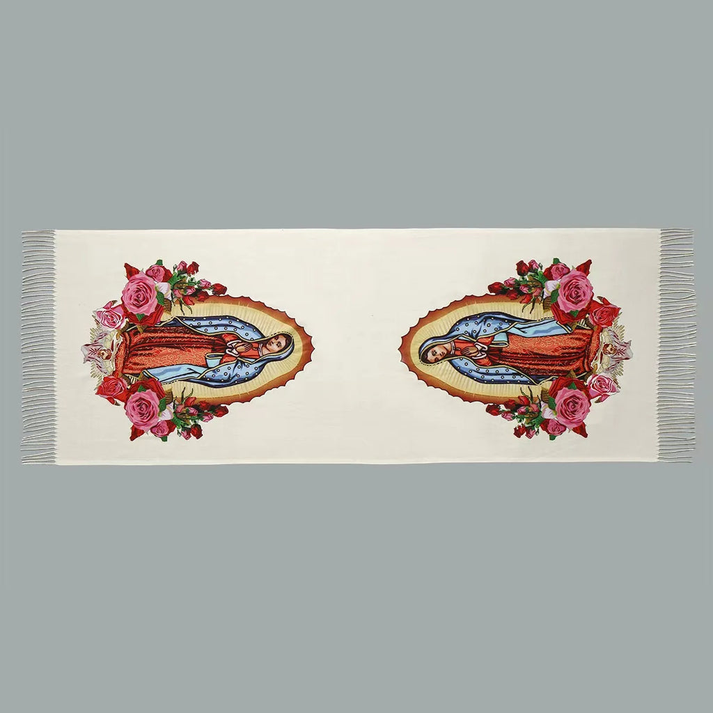 Detalle de la textura — Chal Devocional Virgen de Guadalupe