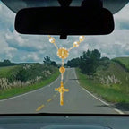 Rosario de Cristal con Cruz para Retrovisor — vista completa del producto