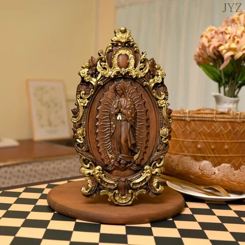 Escultura de Nuestra Senora de Guadalupe en Madera — vista completa del producto