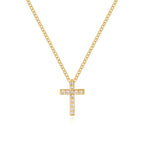 Collar de Cruz con Circonias en Oro 18K