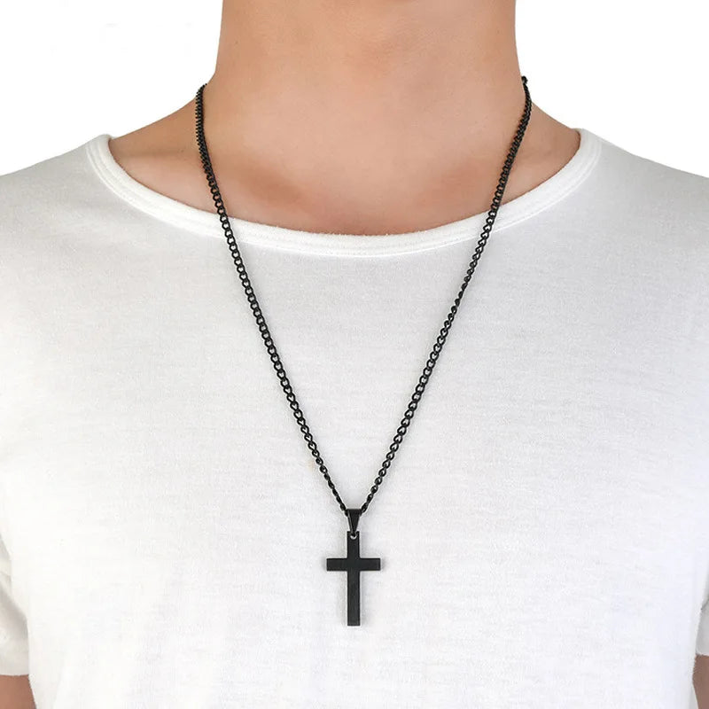 Nuevo collar con colgante de cruz cristiana para hombre, colgante religioso de Metal a la moda, accesorios de joyería para fiesta para mujer