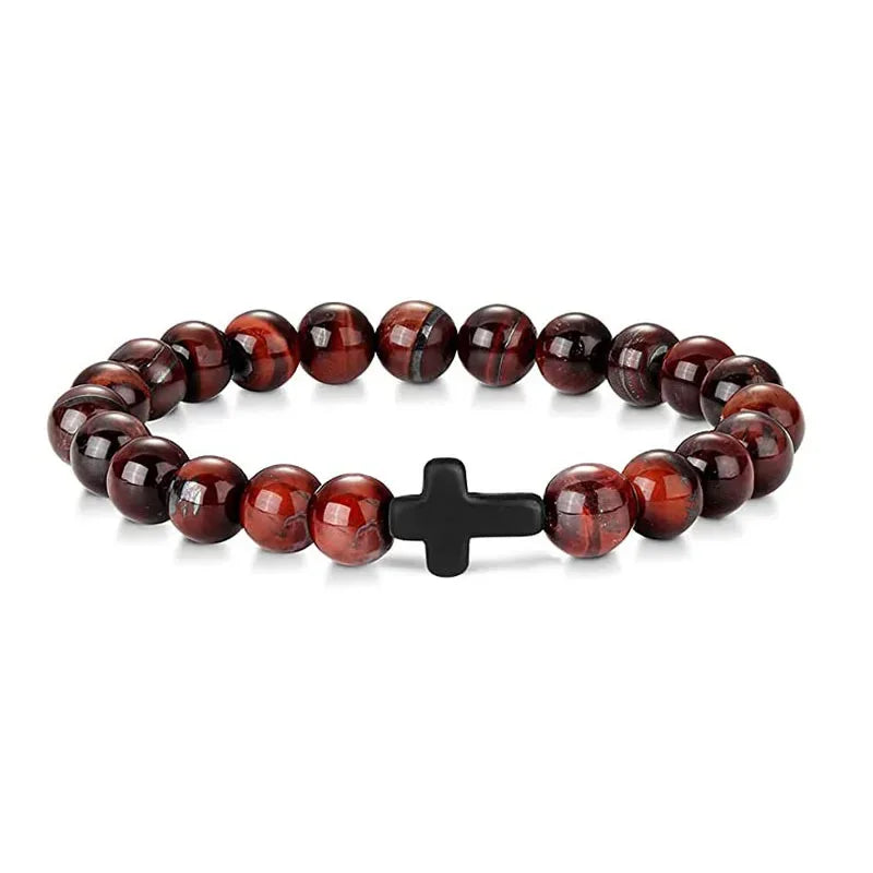 Pulsera de Oracion de Hematita y Onyx — hematita, hipoalergenico y duradero
