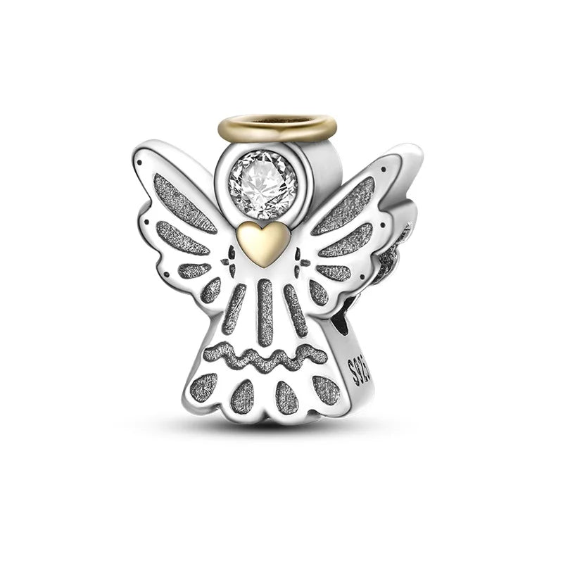 Angel con Aureola Dorada - Dije de Plata 925 — vista completa del producto