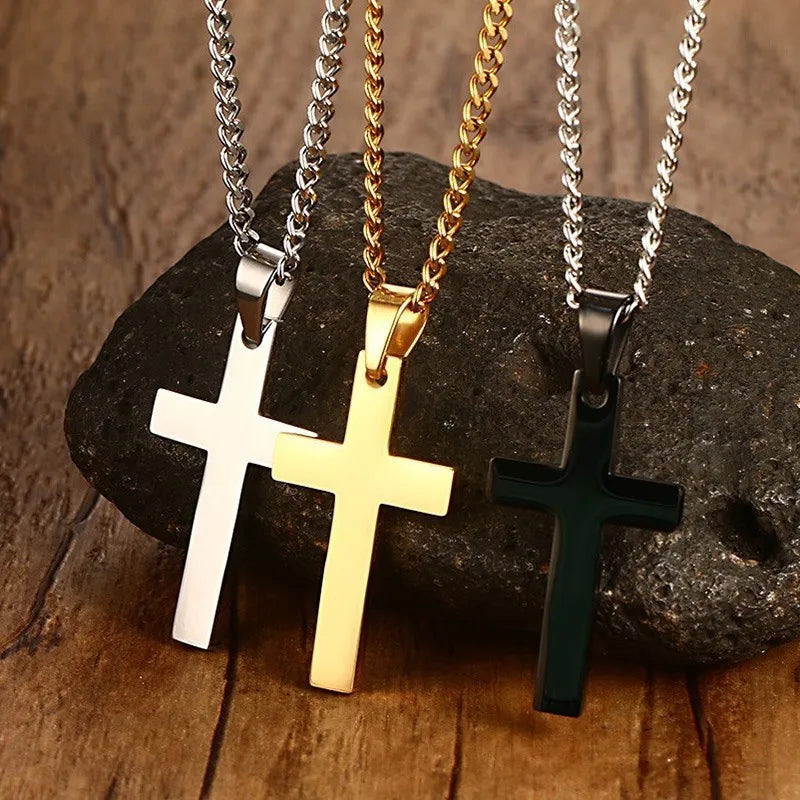 Nuevo collar con colgante de cruz cristiana para hombre, colgante religioso de Metal a la moda, accesorios de joyería para fiesta para mujer