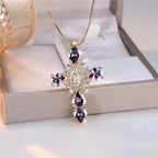 Medalla de la Virgen de Guadalupe en Collar Cruz de la Virgen de Guadalupe con Circonias — devocion grabada en detalle