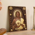 Icono sacro de el Sagrado Corazon de Jesus — accesorio de fe catolica