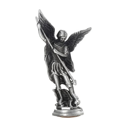 Estatuilla cristiana de San Miguel, estatuas del guardián de Satán derrota del Arcángel, Ctafts de aleación de Zinc para el hogar, habitación, mesa y escritorio