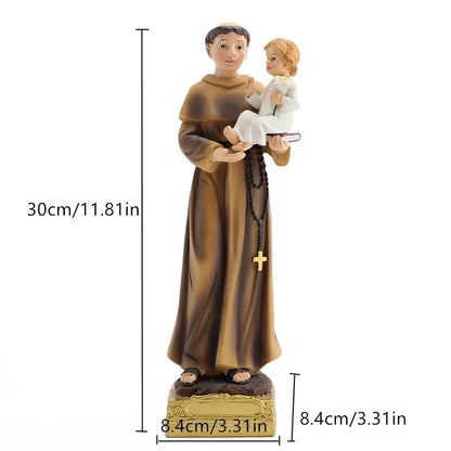 Estatua de San Antonio de 20/30Cm, icono católico, adornos de oración de la familia de San, decoración del hogar de Jesucristo, artesanías de resina, 1 ud.