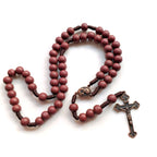 Rosario de Madera con Crucifijo de Bronce