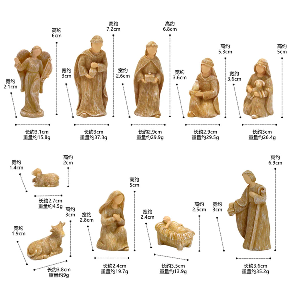 Conjunto de Nacimiento en Resina: Simbolo de Fe y Luz — regalo espiritual para primera comunion