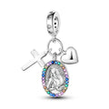Cruz del Virgen de Guadalupe, Cruz y Corazon - Dije de Plata 925 — simbolo de fe en detalle