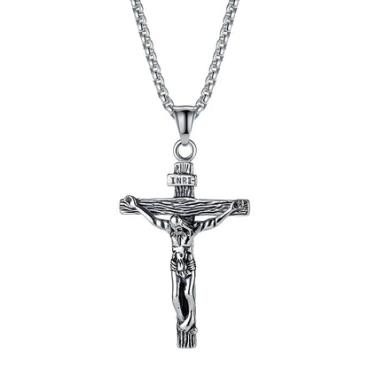 Collares con colgante de cruz de Jesús de alta calidad, joyería clásica de acero inoxidable para hombre 2025, regalo para mejor amiga para mamá y mujer