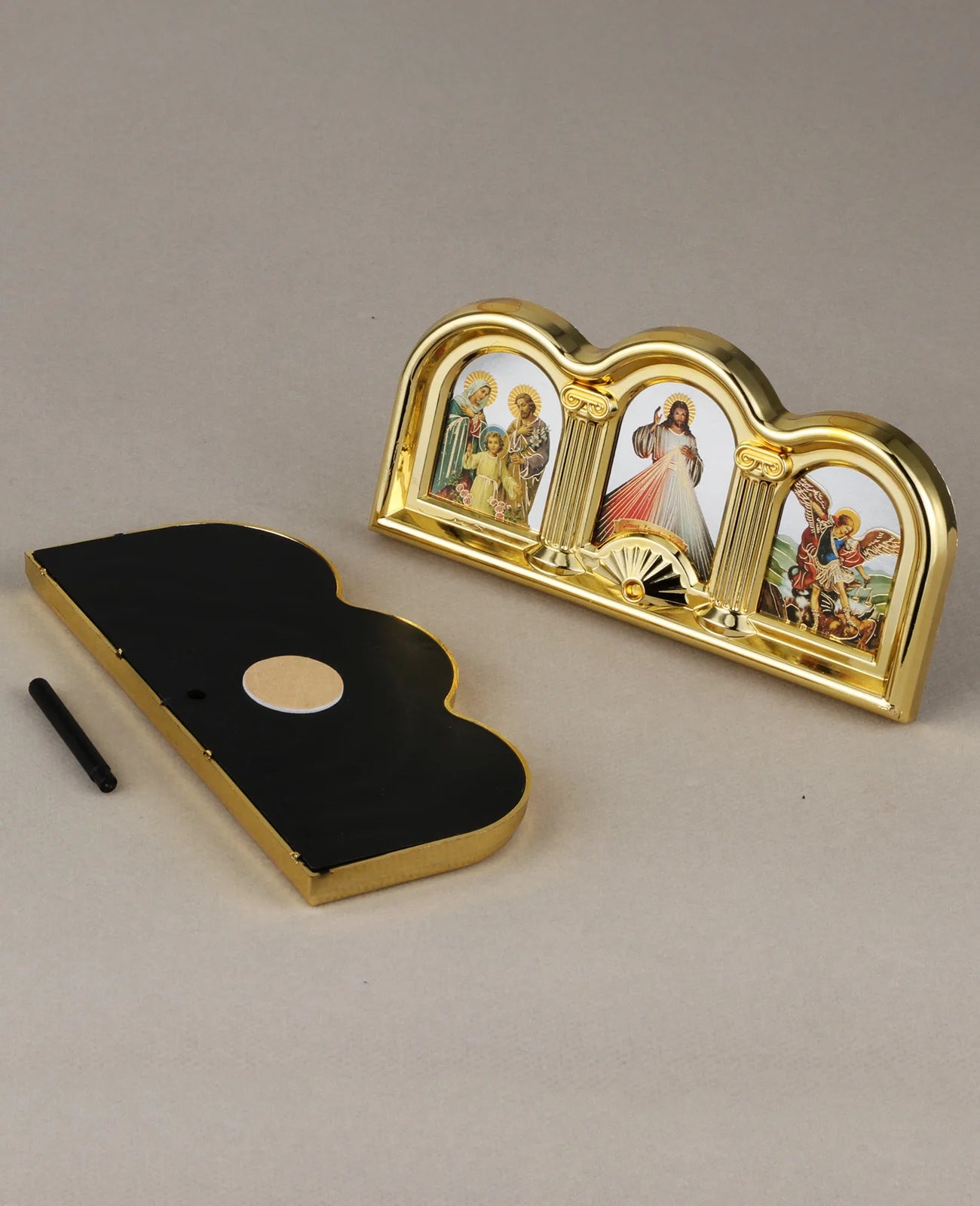 Marco de imagen de Jesús Cristo de la misericordia divina católica, pegatina de iconos tríptico de San Miguel de la Sagrada Familia, oración de mesa, decoración de iglesia para el hogar