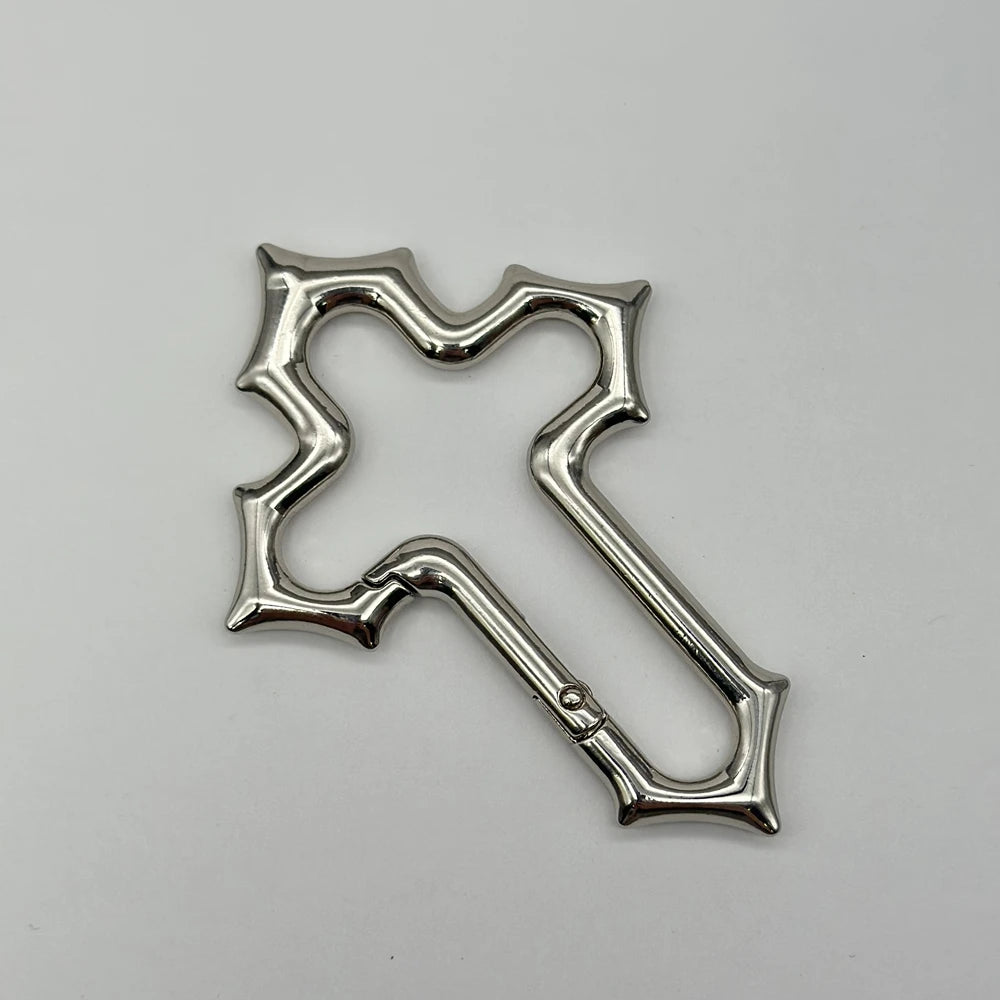 LLavero de mosquetón cruzado Y2K, crucifijo religioso, cierre Grunge, Clip para llave, regalo EDC, papá, novio, hombres, Camping, senderismo, escalador al aire libre