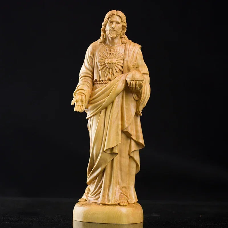 Escultura del Sagrado Corazon de Jesus en Madera - Arte Devoci... — vista completa del producto