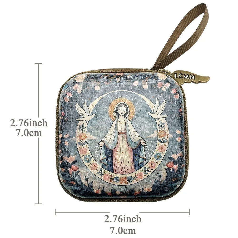 Bolsa de Almacenamiento para Rosario de la Virgen Maria — accesorio religioso para toda la familia