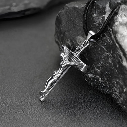 Collares con colgante de cruz de Jesús de alta calidad, joyería clásica de acero inoxidable para hombre 2025, regalo para mejor amiga para mamá y mujer