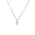Collar Cruz Delicada con Circonias - Minimalista en Dorado — regalo espiritual para primera comunion