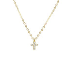 Collar Cruz Delicada con Circonias - Minimalista en Dorado — regalo espiritual para primera comunion