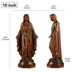 Detalle del cierre y cadena — Escultura de la Virgen Maria en Madera - Simbolo de Gracia y D...