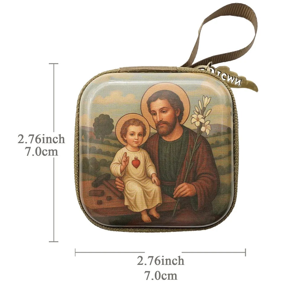 Bolsa de Almacenamiento para Rosario de la Virgen Maria — vista lateral y detalle del acabado