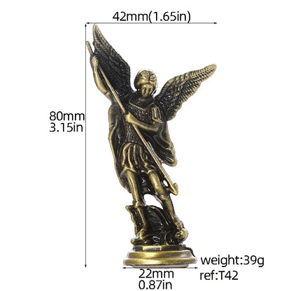 Estatuilla cristiana de San Miguel, estatuas del guardián de Satán derrota del Arcángel, Ctafts de aleación de Zinc para el hogar, habitación, mesa y escritorio