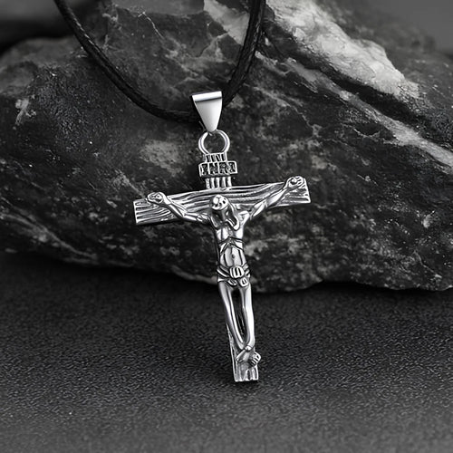 Collares con colgante de cruz de Jesús de alta calidad, joyería clásica de acero inoxidable para hombre 2025, regalo para mejor amiga para mamá y mujer