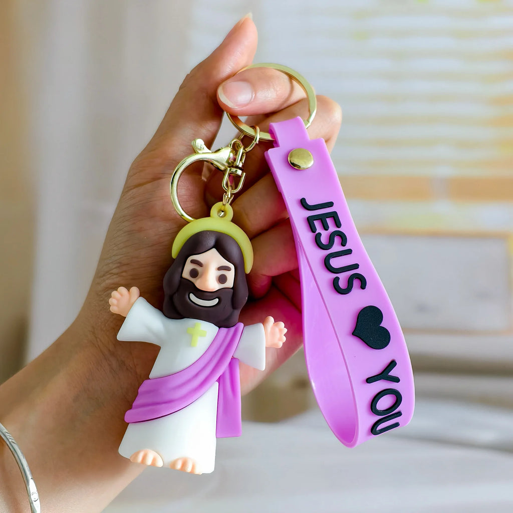 Medalla de Jesus en Llavero Bendicion de Jesus 3D — devocion grabada en detalle