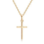 Collar Cruz Sencilla - Simbolo de Fe en Dorado o Plateado — regalo espiritual para primera comunion