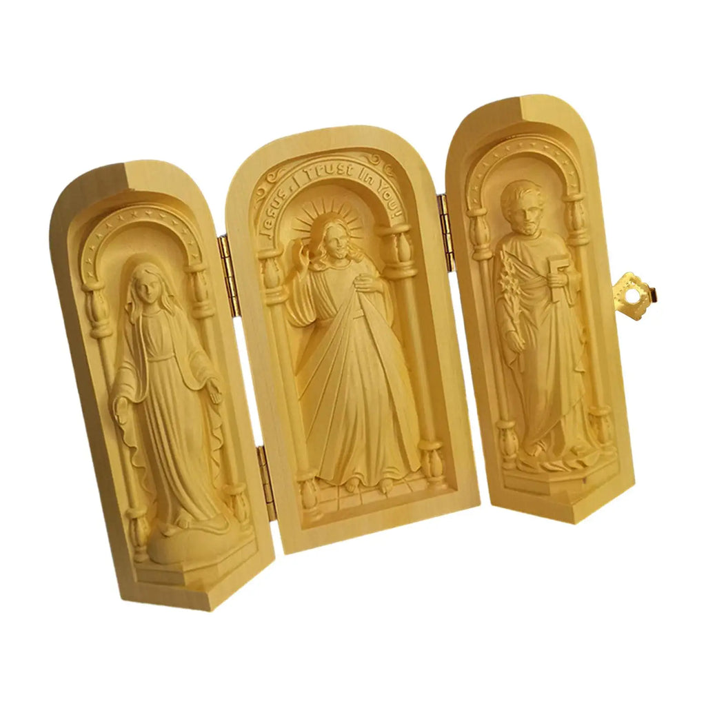 Pieza devocional de la Sagrada Familia — accesorio de fe catolica