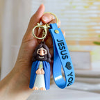 Detalle del cierre y cadena — Llavero Bendicion de Jesus 3D