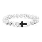 Detalle del cierre y cadena — Pulsera de Oracion de Hematita y Onyx