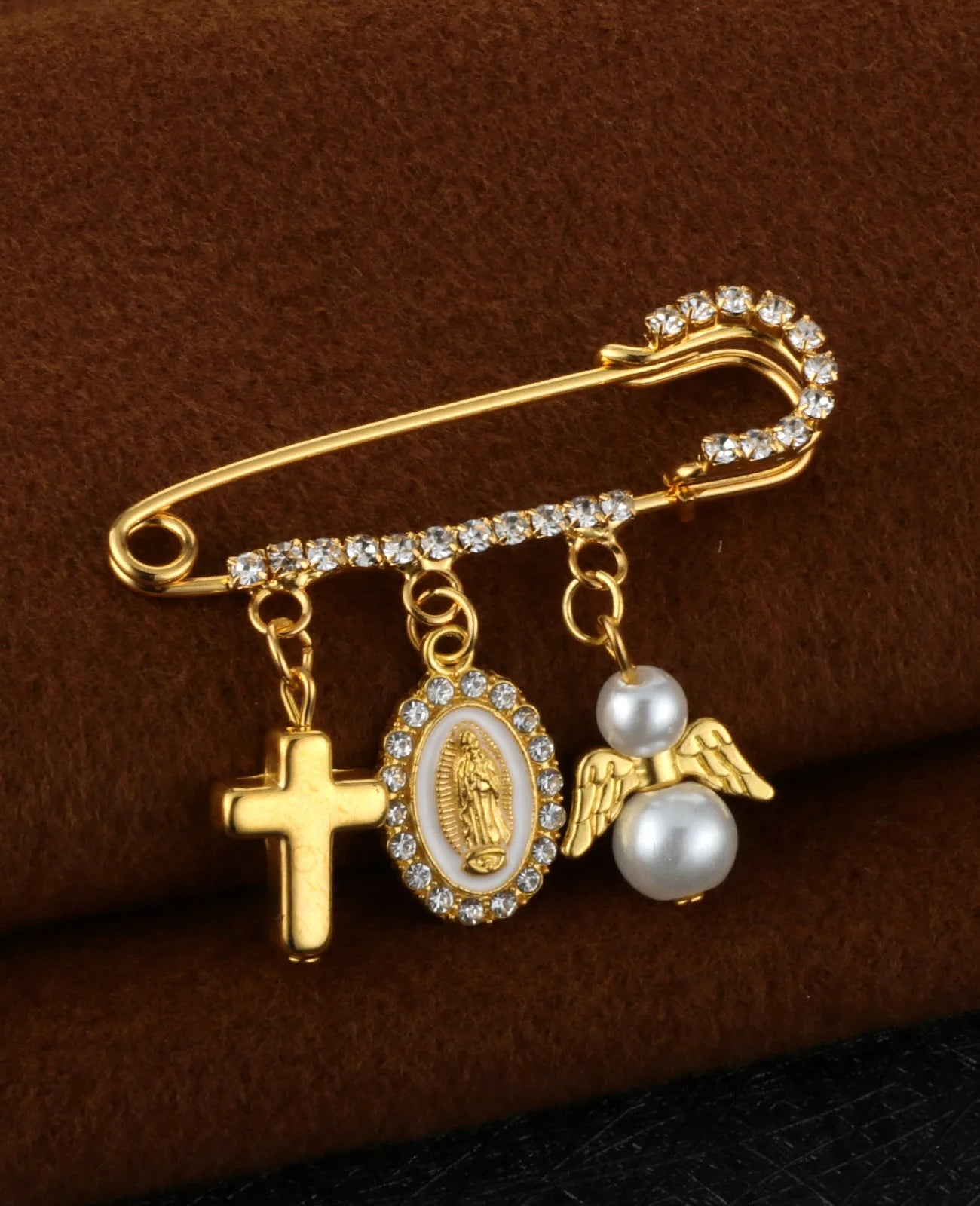 Broche Nuestra Señora de Guadalupe – Luz, Fe y Elegancia