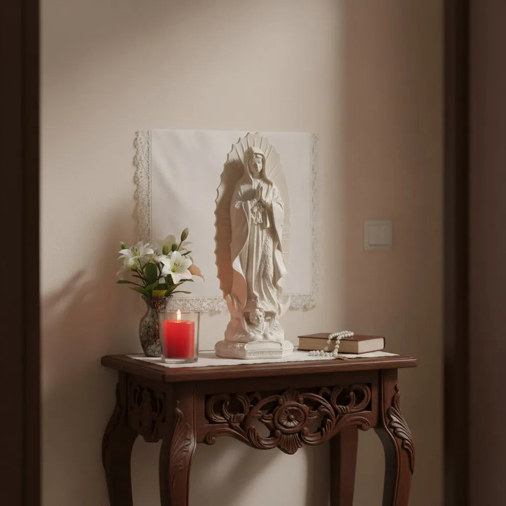Estatua de la Virgen de Guadalupe en Resina