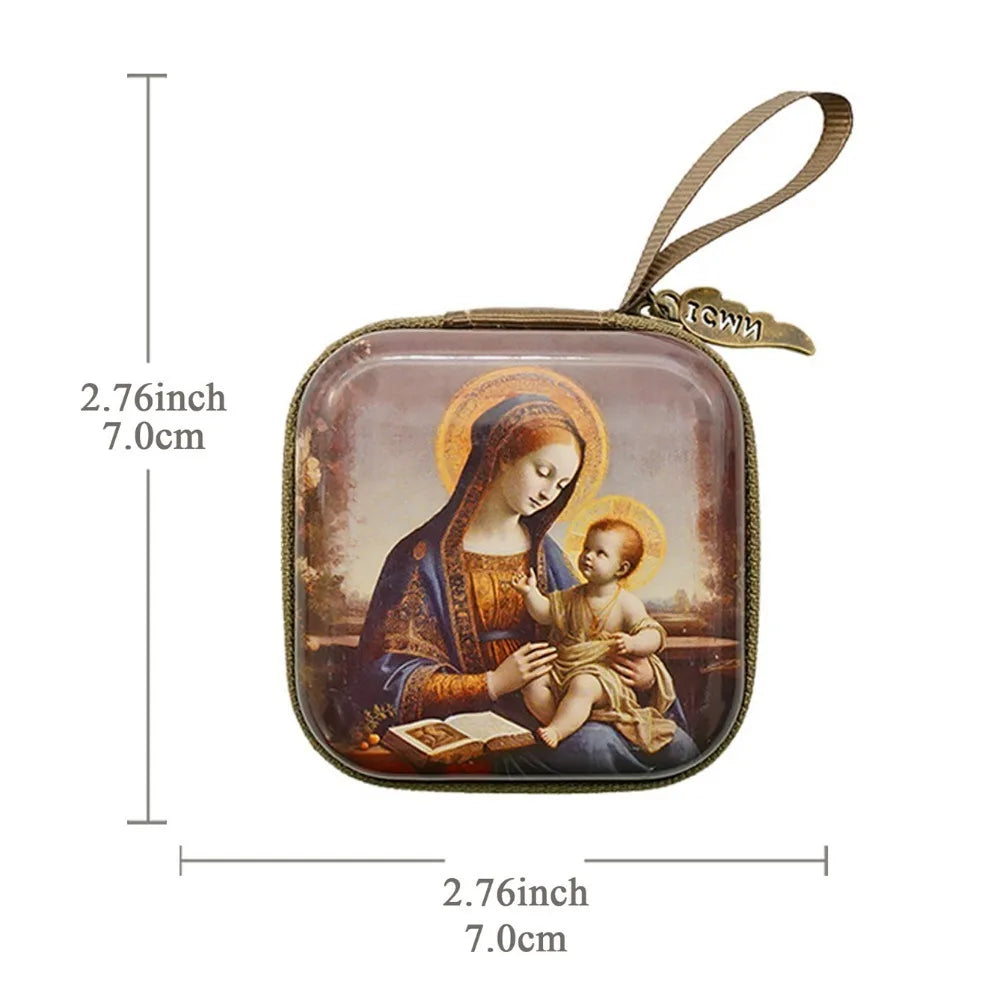 Bolsa de Almacenamiento para Rosario de la Virgen Maria — objeto devocional para el hogar cristiano