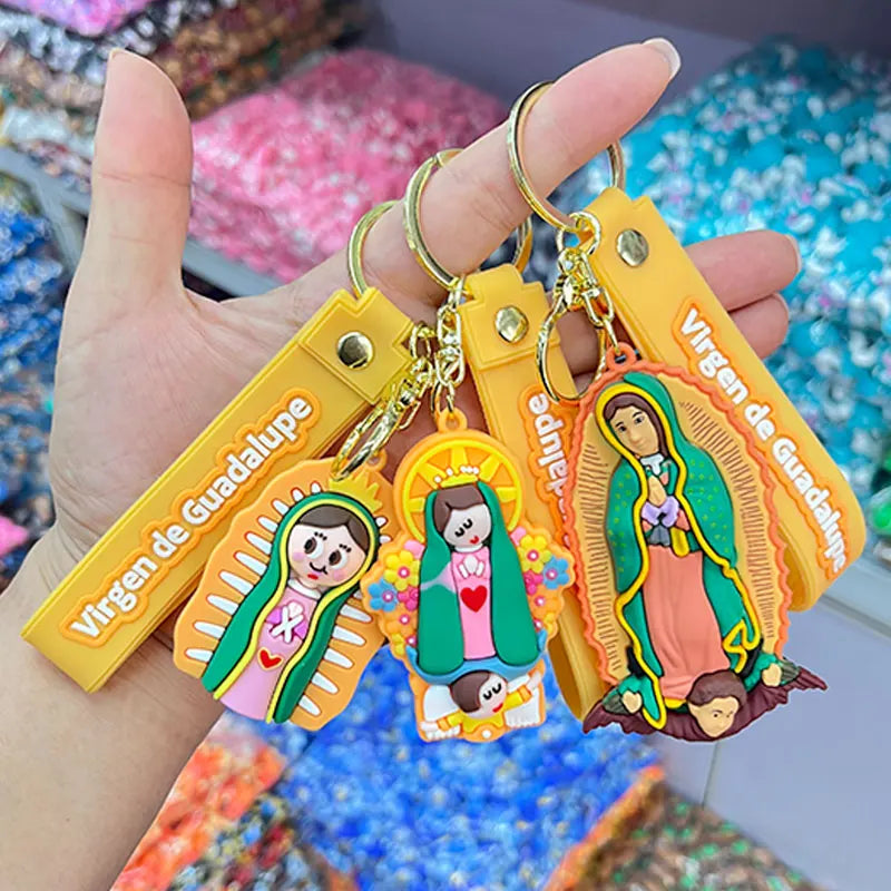 Jesús Virgen de Guadalupe llavero de Anime mochila extranjera colgante amigos regalo de vacaciones cristiano católico