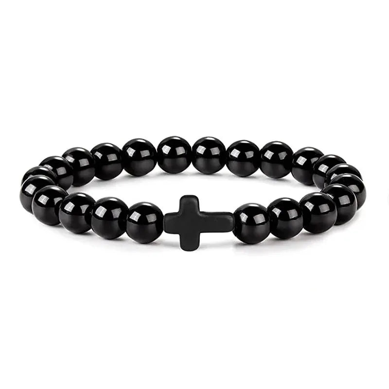 Pulsera de Oracion de Hematita y Onyx — presentacion de regalo devocional