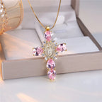 Collar Cruz de la Virgen de Guadalupe con Circonias — confirmacion