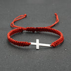 Pulsera de Cuerda con Cruz · Acero Inoxidable — confirmacion