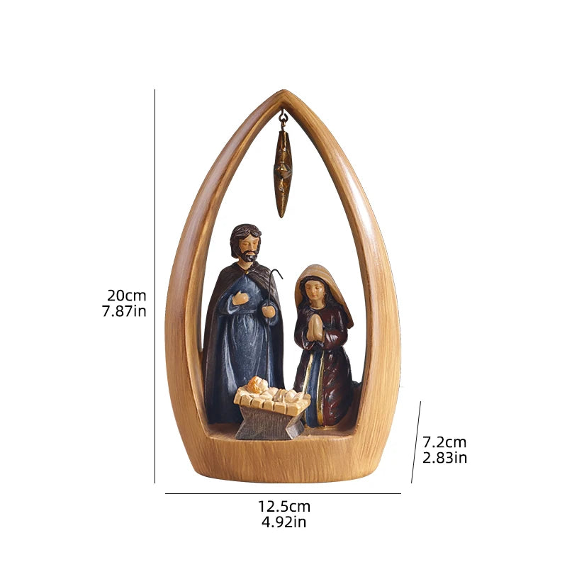 Nacimiento de Madera con la Sagrada Familia