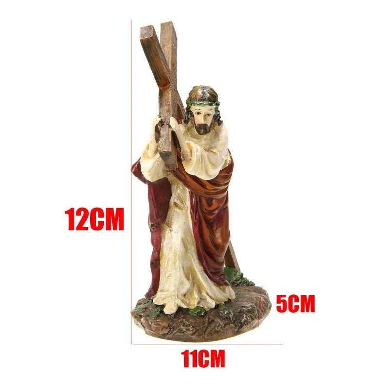 Estatua de crucifijo, estatua de resina de cruz de Jesús, figura de Cristo, accesorios religiosos católicos, decoración, 1 ud.